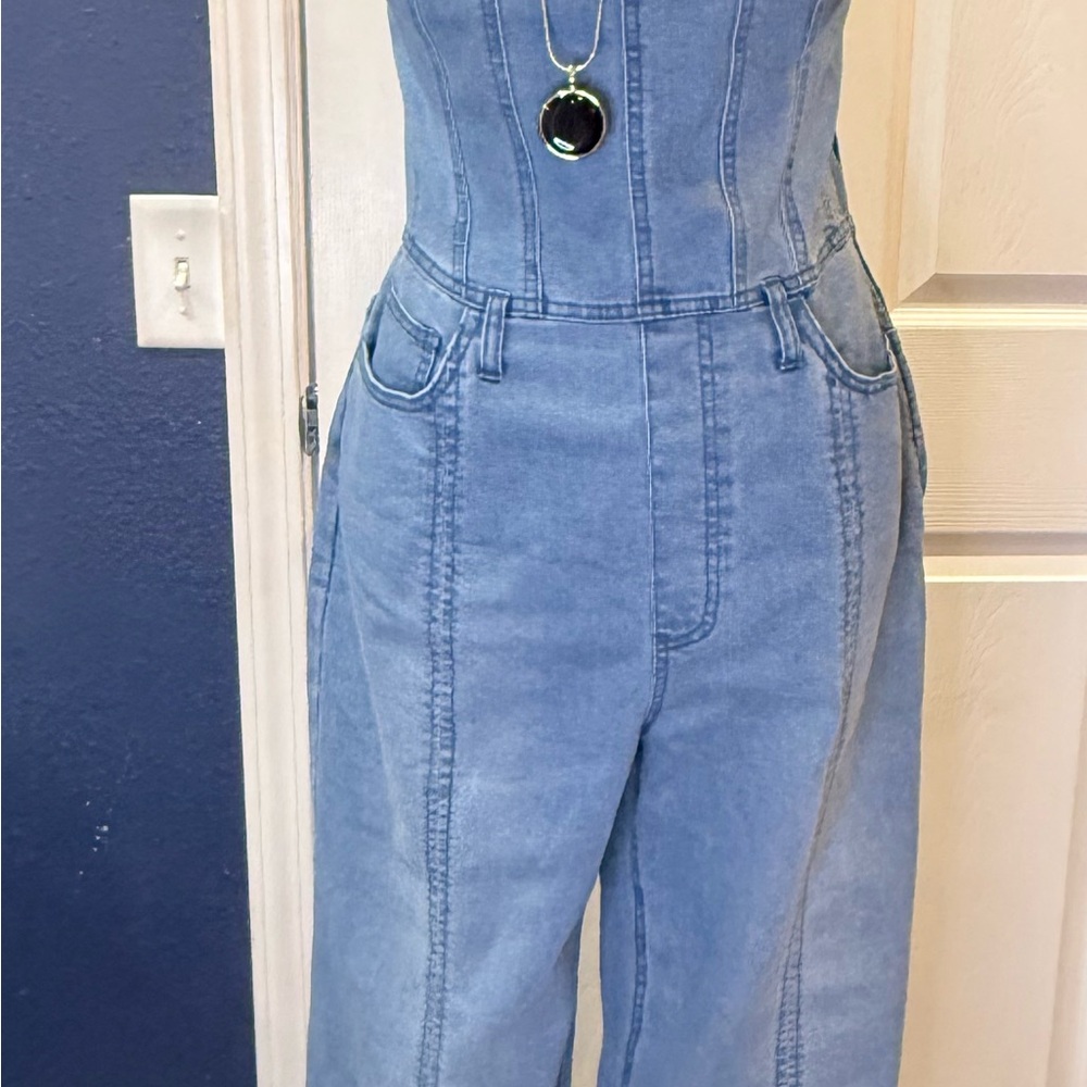 Forever 21 Light Blue Women's Denim Overalls
